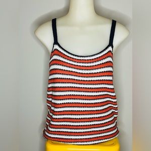 New “It’s Our Time” knitted Striped Tank Size L